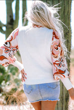 Load image into Gallery viewer, Retro Floral Bishop Sleeve Sweater
