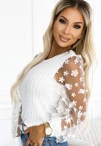 Mesh Floral Sleeve Top