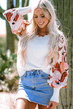 Load image into Gallery viewer, Retro Floral Bishop Sleeve Sweater

