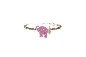 BARA BOHEME 18K FILLED BEADS W/ ELEPHANT CHARM
