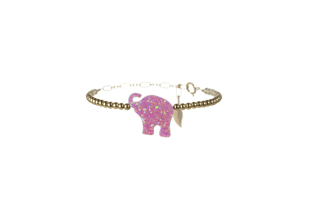 BARA BOHEME 18K FILLED BEADS W/ ELEPHANT CHARM