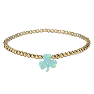 BARA BOHEME 18K FILLED BEADS W/ SHAMROCK