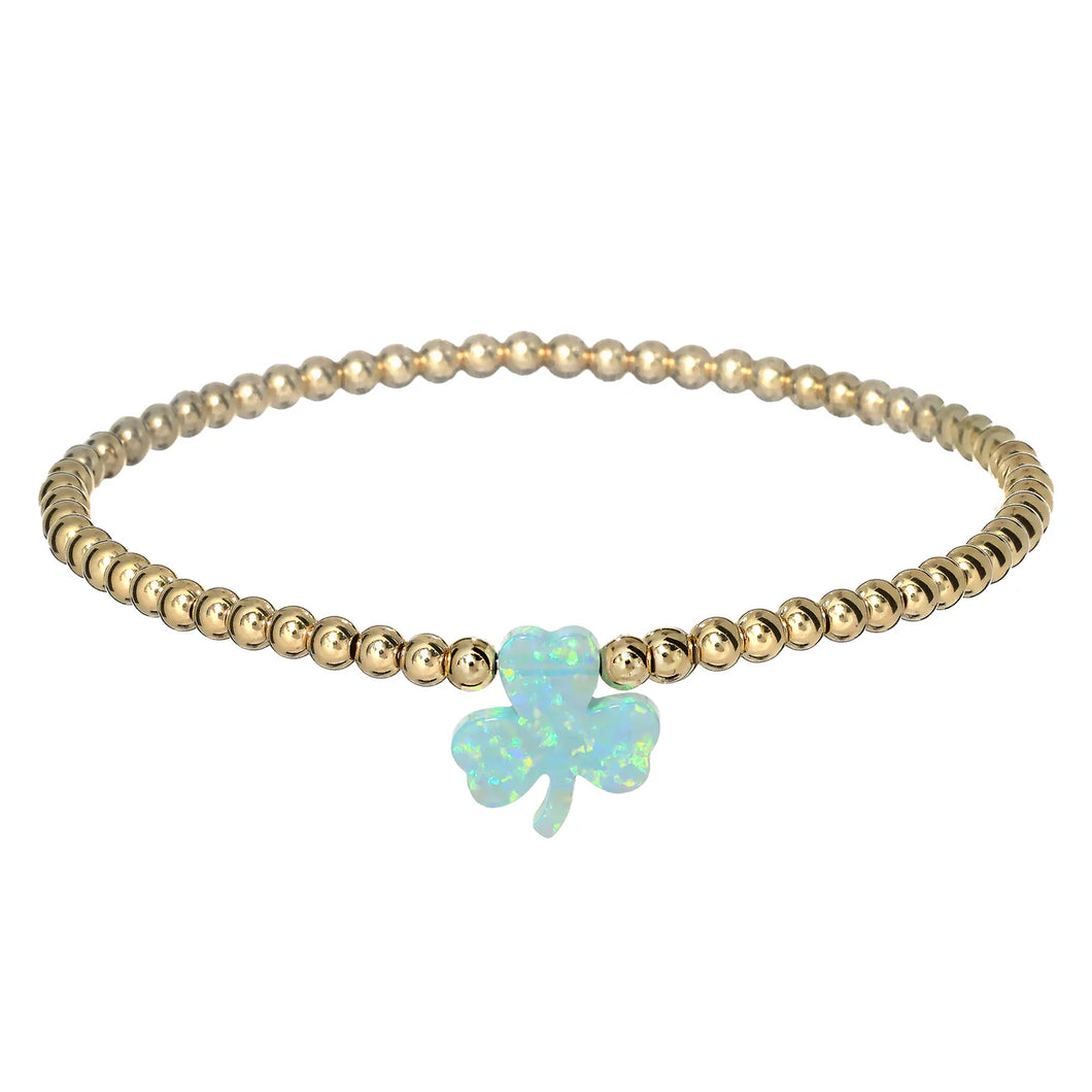 BARA BOHEME 18K FILLED BEADS W/ SHAMROCK