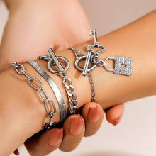 Load image into Gallery viewer, SNAKE BONE CHAIN VINTAGE KEY BRACELET NECKLACE_CWAJE1148
