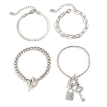 Load image into Gallery viewer, SNAKE BONE CHAIN VINTAGE KEY BRACELET NECKLACE_CWAJE1148
