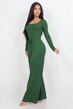 Load image into Gallery viewer, Long sleeve slinky bodysuit with matching flare pants set
