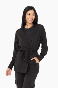 KJS-12103 - Organic Cotton Blend Wrap Cardigan