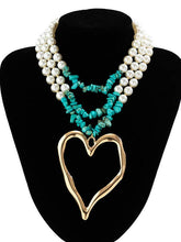 Load image into Gallery viewer, Beaded Contrast Color Heart Shape Dainty Necklace Necklaces Accessories
