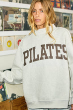Load image into Gallery viewer, IT2594 'PILATES &amp; YOGA' Print Reversible Mockneck Sweatshirt
