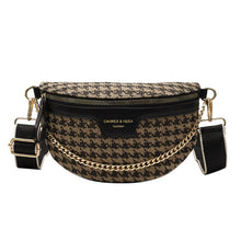 Load image into Gallery viewer, LEOPARD PRINT BLACK CHAIN STRAP FANNY BELT BAG_CWAB0923
