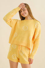 Load image into Gallery viewer, 17661SET - Cozy Sweater Top with Matching Elastic Shorts Set
