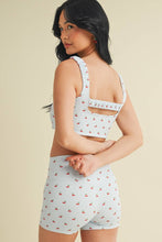 Load image into Gallery viewer, Cherry Print Ruched Bra Top
