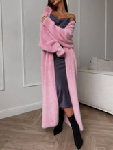 Load image into Gallery viewer, Women's Long Faux Mink Coat for Fall/Winter
