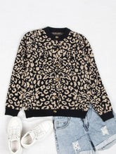 Load image into Gallery viewer, ROS-Retro Slouchy Leopard Print Crewneck Cardigan
