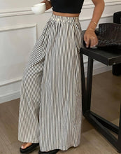 Load image into Gallery viewer, Casual Pocketed Striped Wide-Leg Pants
