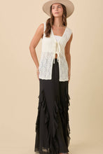 Load image into Gallery viewer, Long Crochet Knitted Vest With Front Tie Strap
