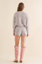 Load image into Gallery viewer, 17661SET - Cozy Sweater Top with Matching Elastic Shorts Set
