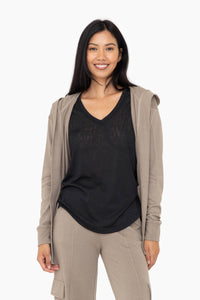 KJS-12103 - Organic Cotton Blend Wrap Cardigan