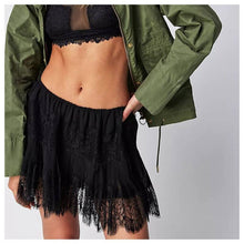 Load image into Gallery viewer, High Waist Lace Mini Skirt With Irregular Hem In Solid Color
