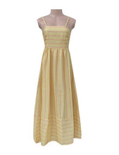 Load image into Gallery viewer, Vacation back smocked dress stripe strap maxi dress
