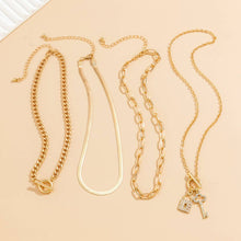 Load image into Gallery viewer, SNAKE BONE CHAIN VINTAGE KEY BRACELET NECKLACE_CWAJE1148
