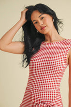 Load image into Gallery viewer, Gingham Print Sleeveless Wrap Tie Front Dress
