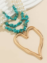 Load image into Gallery viewer, Beaded Contrast Color Heart Shape Dainty Necklace Necklaces Accessories
