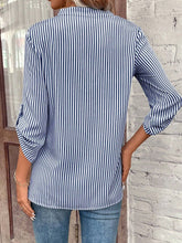 Load image into Gallery viewer, V-Neck Pullover Stripe Print Casual Shirt
