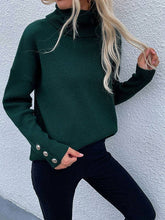 Load image into Gallery viewer, Casual Loose Solid Color High-Neck Long Sleeves Knitwear
