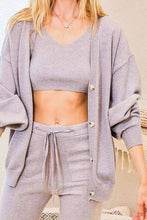 Load image into Gallery viewer, Crop Vest Jogger Pants Button Down Cardigans Set
