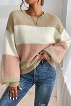 Load image into Gallery viewer, Colorblock Lantern Sleeve Sweater
