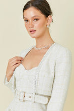 Load image into Gallery viewer, Tweed jacket with pearl trim

