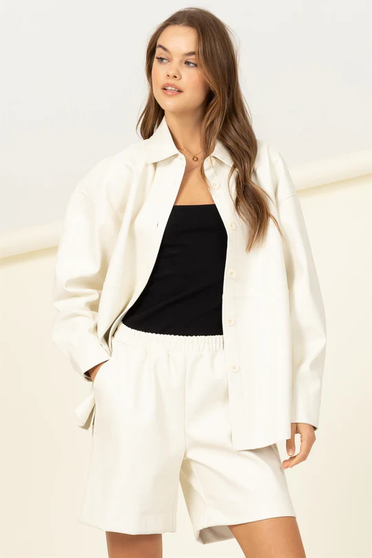VEGAN LEATHER OVERSIZED SHACKET